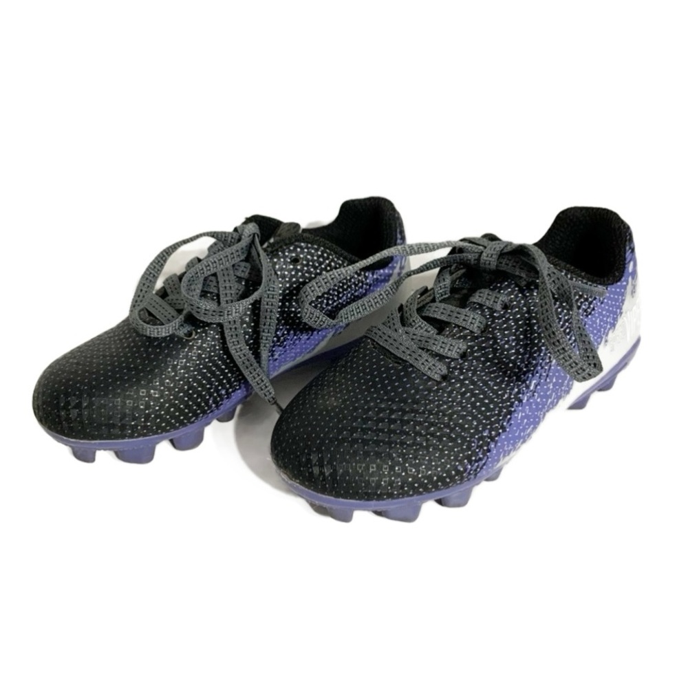 DSG Soccer Cleats Synthetic Leather Firm Ground Soccer Cleats Purple Black💜🖤🩶